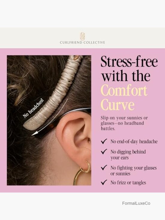 Luxury 100% Mulberry Silk No-Slip Headband for Curly Hair display picture 2